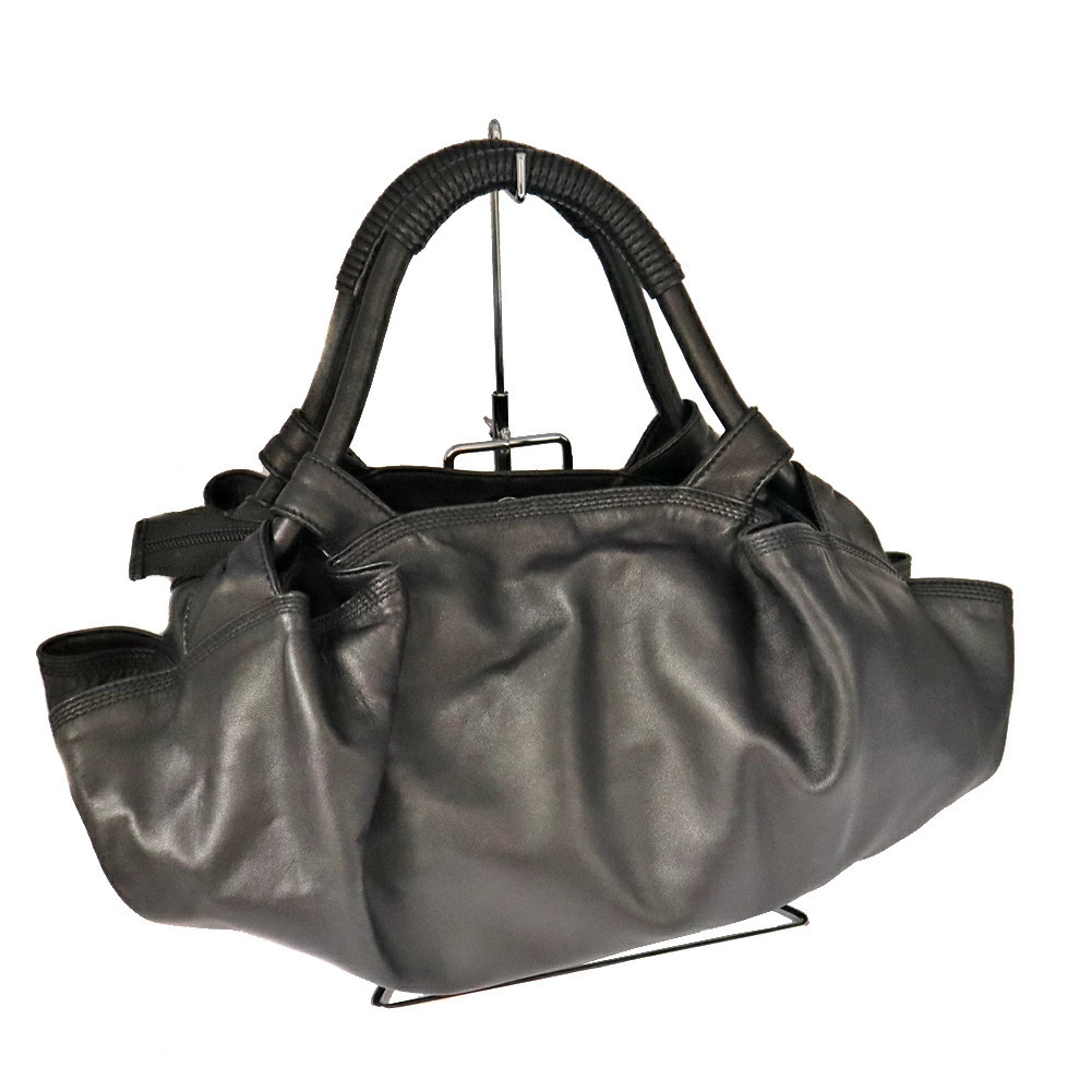 Loewe Black Monotone Logo Leather Handbag Cool Nappa Aire
